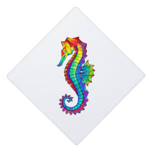 Toque De Diplômé Hippocampe polygonal arc-en-ciel