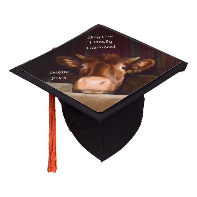 Toque De Diplômé Holy Cow Rustic Country Grange Funny Farm (Incliné)