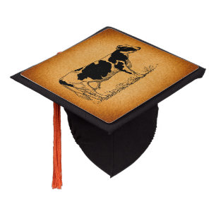 Toque De Diplômé Illustration d'un animal de ferme de vache d'antiq