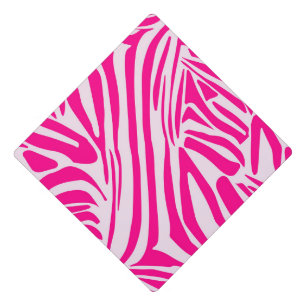 Toque De Diplômé Impression zèbre rose