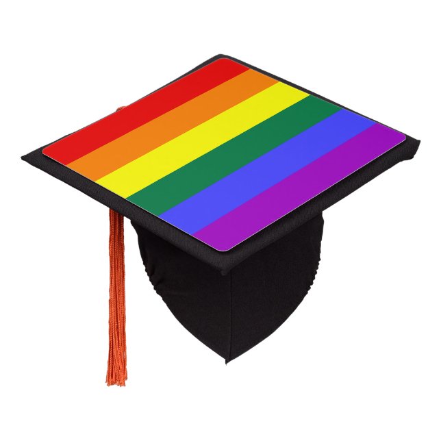 Toque De Diplômé Indicateur de la fierté arc-en-ciel (Incliné)