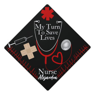Toque De Diplômé Infirmière avec Stethoscope Graduation Tassel Topp
