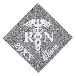 Toque De Diplômé Infirmière inscrite Caduceus Silver Parties scinti