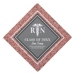 Toque De Diplômé Infirmière inscrite Parties scintillant rose Rose 