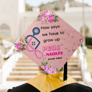 Toque De Diplômé Infirmière pédiatrique en rose gold personnalisée
