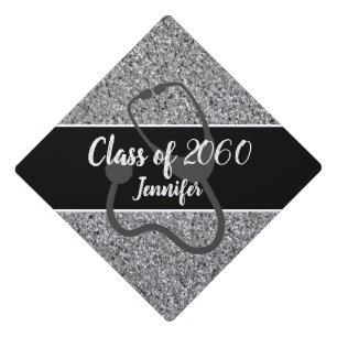 Toque De Diplômé Infirmière Stethoscope Parties scintillant d'argen