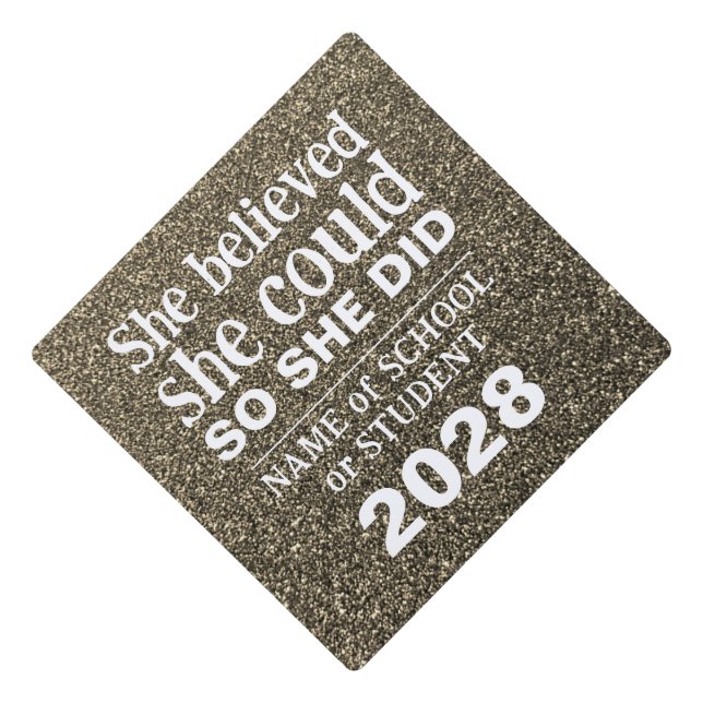 Toque De Diplômé Inspiration Motivationnelle Parties scintillant Or (Devant)