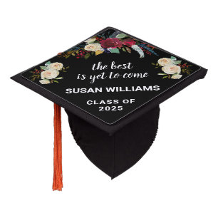 Toque De Diplômé Inspirational Boho Burgundy Floral 2025