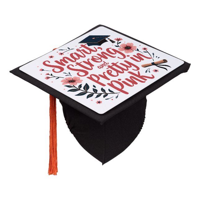 Toque De Diplômé Intelligent, fort et joli en rose (Incliné)