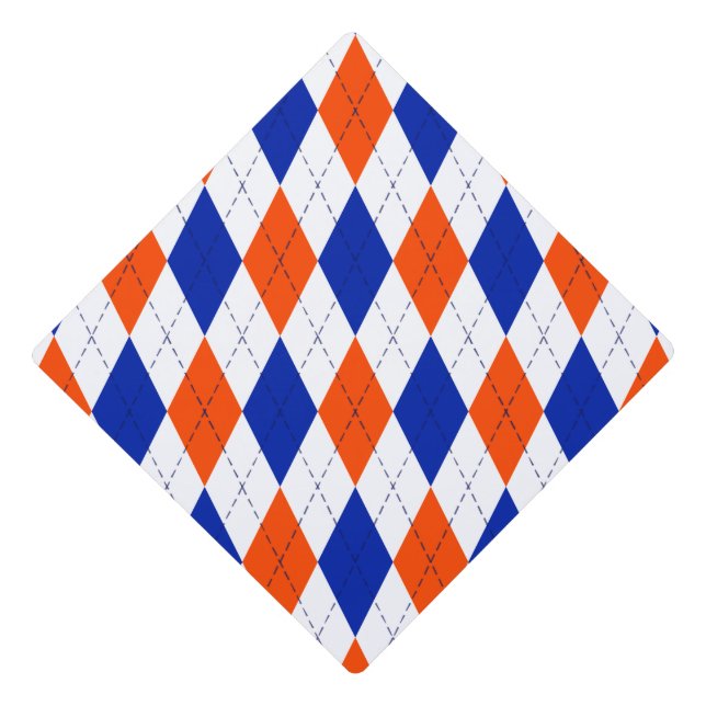 Toque De Diplômé Jacquard orange et bleu diamant (Devant)