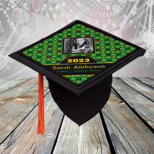 Toque De Diplômé Jamaica Photo Topper, Heart & Jamaica Flag mode