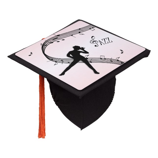 Toque De Diplômé Jazz Dance Pink Music Graduation Cap Topper (Incliné)