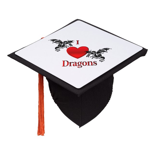 Toque De Diplômé Je Coeur Dragons (Incliné)