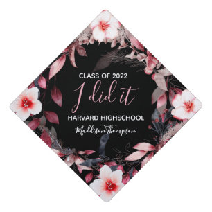 Toque De Diplômé Je l'ai fait Chic Floral rose