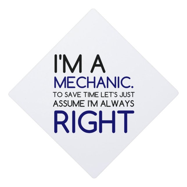 TOQUE DE DIPLÔMÉ JE SUIS MÉCANIQUE (Devant)