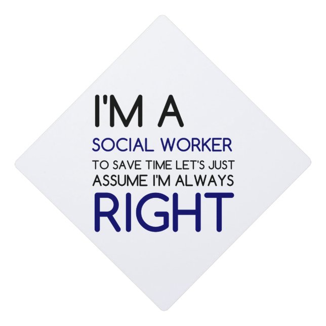 TOQUE DE DIPLÔMÉ JE SUIS UN TRAVAILLEUR SOCIAL (Devant)