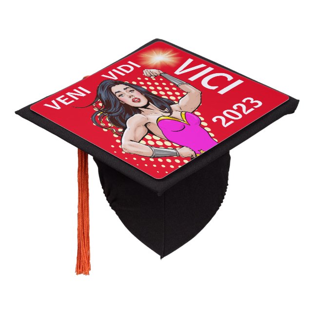 TOQUE DE DIPLÔMÉ JE SUIS VENU. J'AI VU. J'AI CONQUIS ! (Incliné)