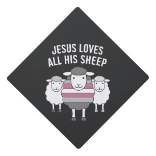 Toque De Diplômé Jésus aime tous ses moutons LGBT Pride Mois