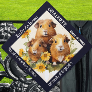 Toque De Diplômé Joli Animal Cobaye Tassel de Remise de Diplôme