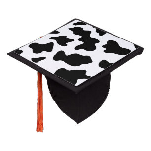 Toque De Diplômé joli cowboy noir et blanc à la ferme empreinte de 
