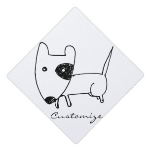 Toque De Diplômé Joli minimaliste Chien à l'oeil noir Thunder_Cove