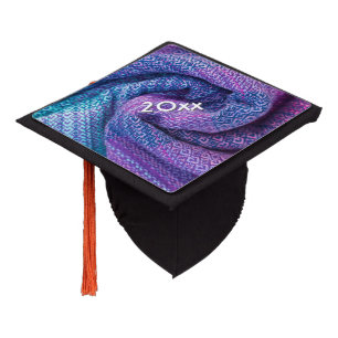 Toque De Diplômé Jolie année tricotée mixte violet et bleu