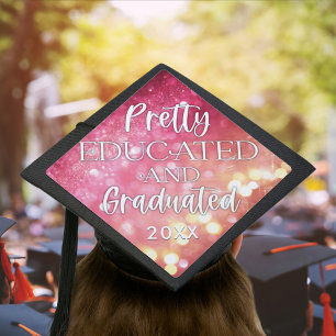 Toque De Diplômé Jolie Parties scintillant rose diplômée 2025
