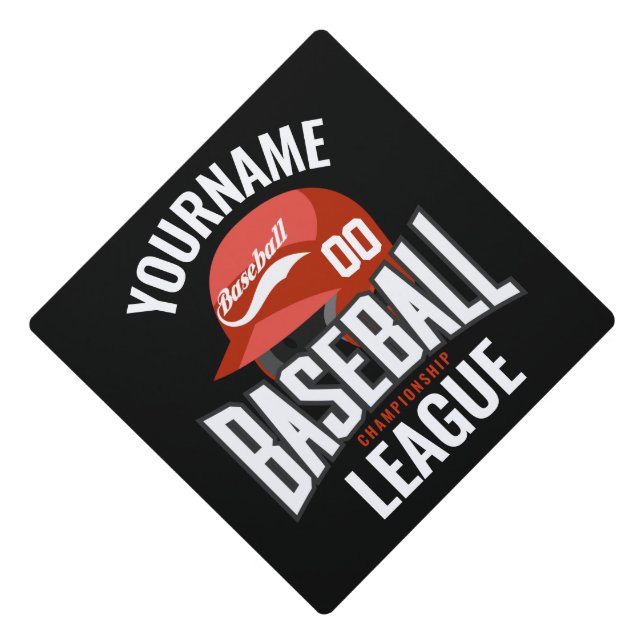 Toque De Diplômé Joueur de baseball personnalisé NOM Équipe Champ C (Devant)