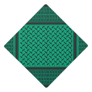 Toque De Diplômé keffieh palestinien noir et vert