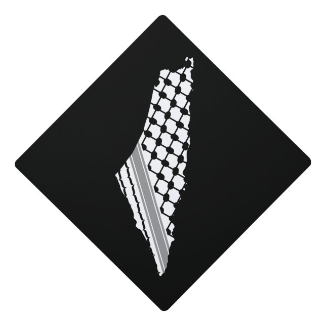 Toque De Diplômé Keffiyeh, carte de Palestine Kufiya (Devant)