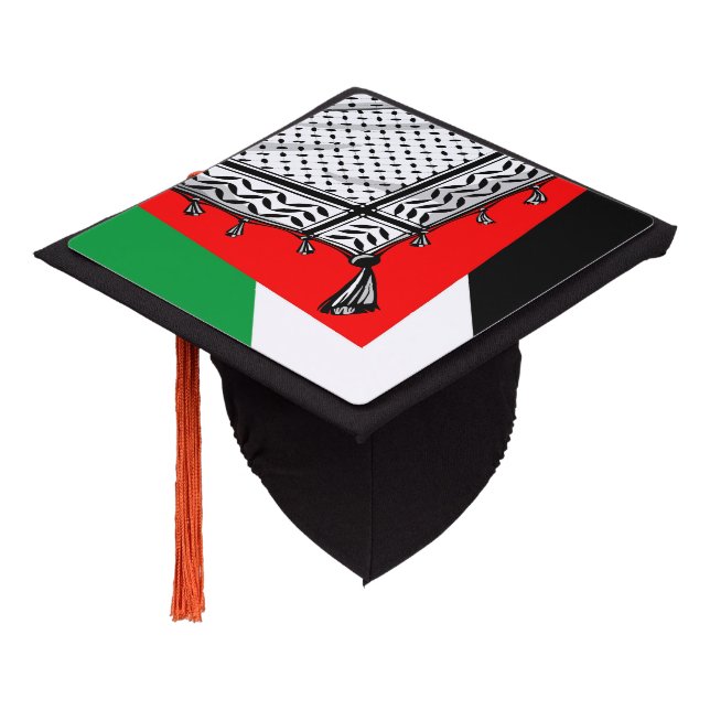 Toque De Diplômé Keffiyeh Écharpe palestinienne tissu traditionnel (Incliné)