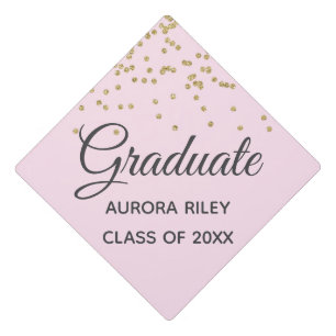 Toque De Diplômé La Parties scintillant d'or rose pâle étincelle Co