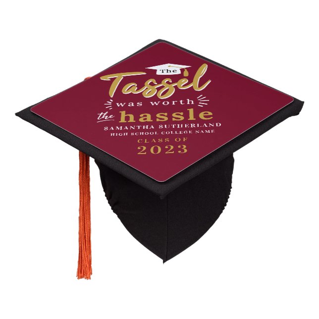 Toque De Diplômé La Tassel De Diplôme Vaut La Grad De Hassle (Incliné)