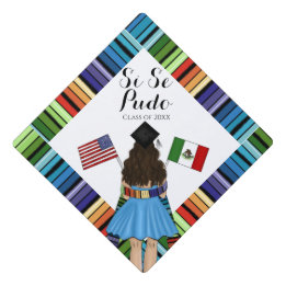 Toque De Diplômé Latina Graduate Serape drapeaux mexicains américai
