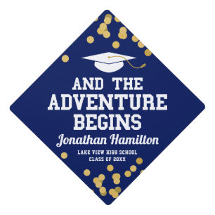 Toque De Diplômé L'Aventure Commence Bleu Marine