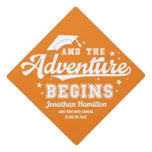 Toque De Diplômé L'Aventure Commence Typographie Orange
