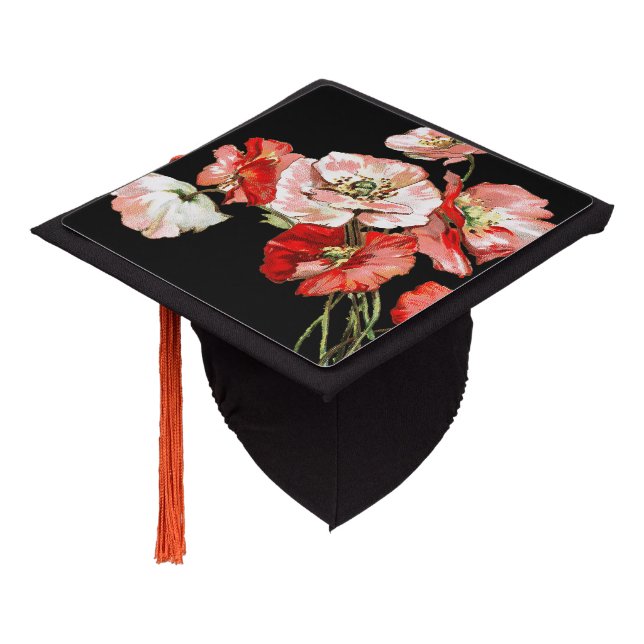 Toque De Diplômé Le pavot sauvage de fleurs personnalisent (Incliné)