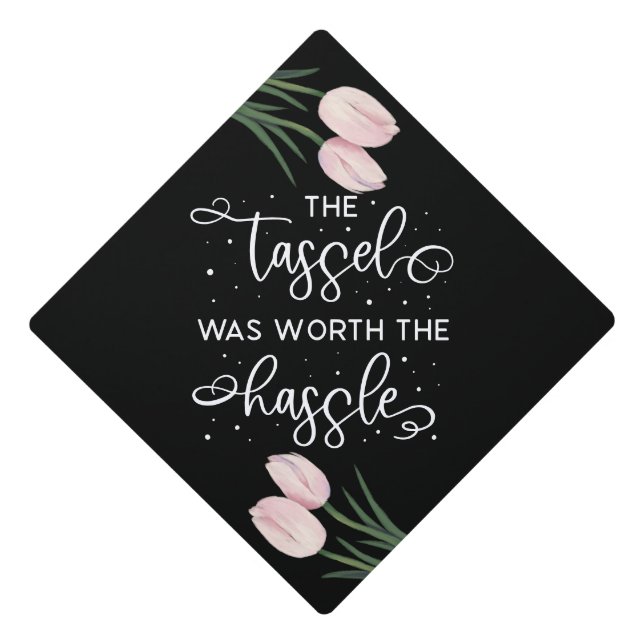 Toque De Diplômé Le Tassel Vaut Le Hassle Rose Floral (Devant)