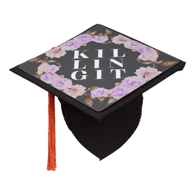 Toque De Diplômé LE TUANT citation inspirée de | florale (Incliné)