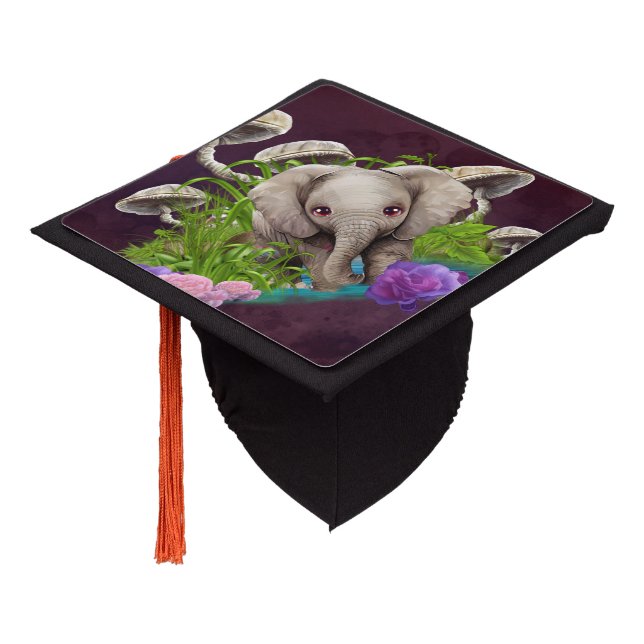 Toque De Diplômé L'éléphant de bébé le plus mou (Incliné)