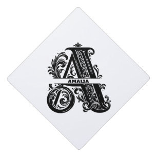 Toque De Diplômé Lettre A, Nom Personnalisé Monogrammé