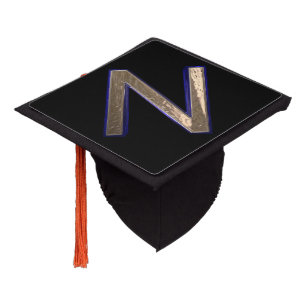 Toque De Diplômé Lettre noire et or M Monogramme Initial M College