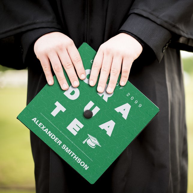 Toque De Diplômé Lettres et Casquette Gras Vert (Créateur téléchargé)