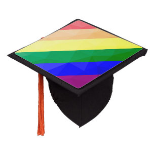 Toque De Diplômé LGBT drapeau arc-en-ciel lignes motif de maillage