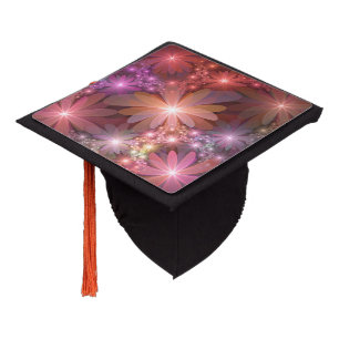 Toque De Diplômé Lit De Fleurs Coloré Brillante Art Fractal Abstrai
