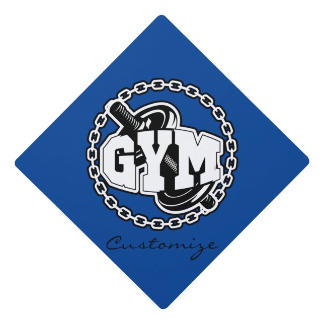 Toque De Diplômé Logo de Gym Barbell Thunder_Cove (Devant)