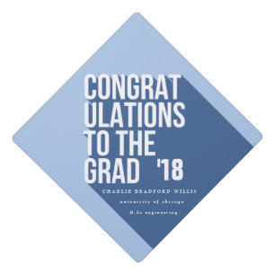 TOQUE DE DIPLÔMÉ LONGUE OMBRE FÉLICITES À LA GRADE