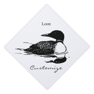 Toque De Diplômé Loon Swimming Bird Art Thunder_Cove