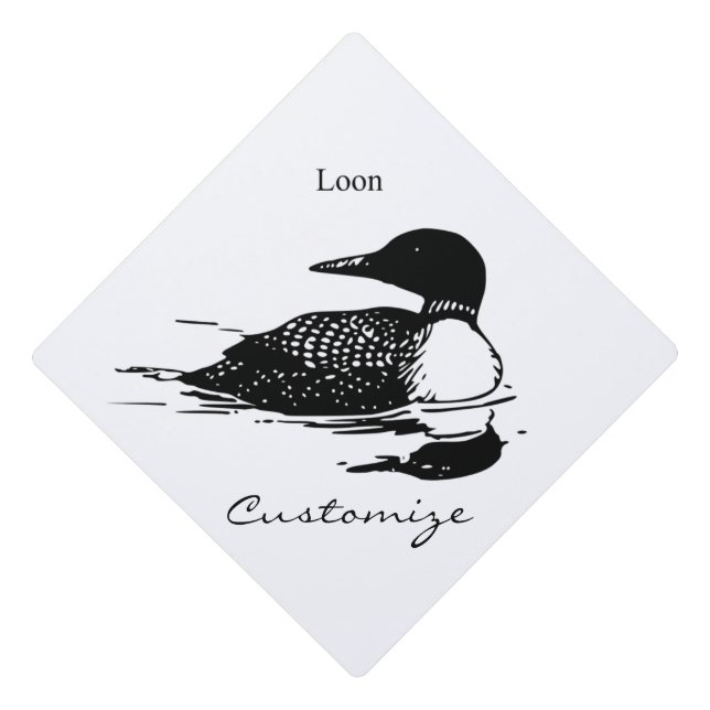 Toque De Diplômé Loon Swimming Bird Art Thunder_Cove (Devant)
