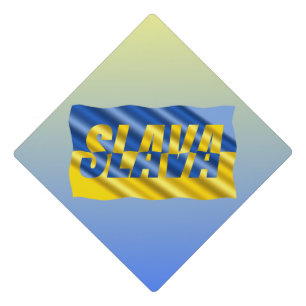 Toque De Diplômé L'Ukraine bleue et jaune inspire la paix ni la gue